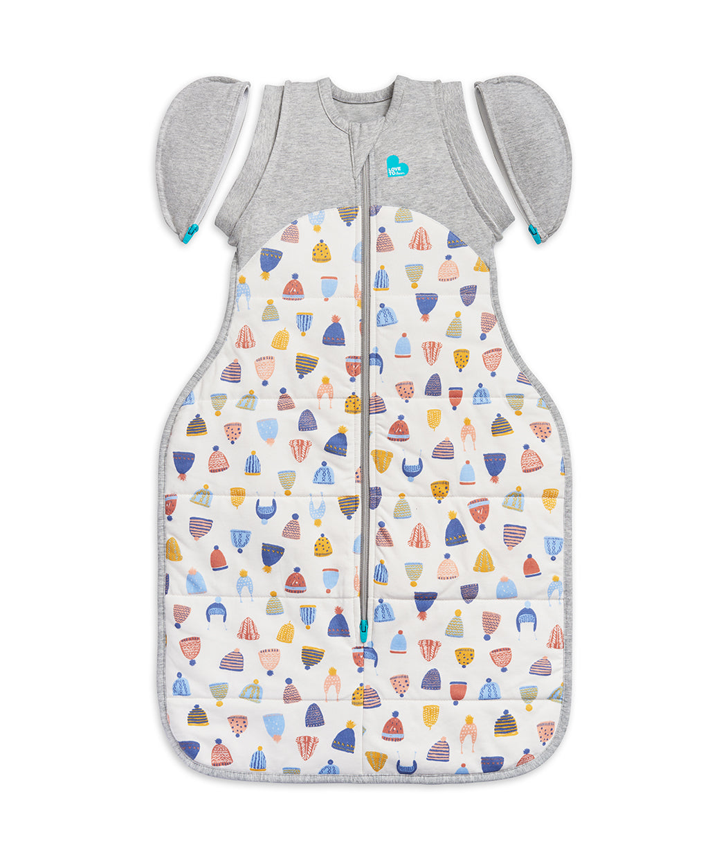 Swaddle Up™ Transition Bag Warm 2.5 TOG Happy Hats Print White