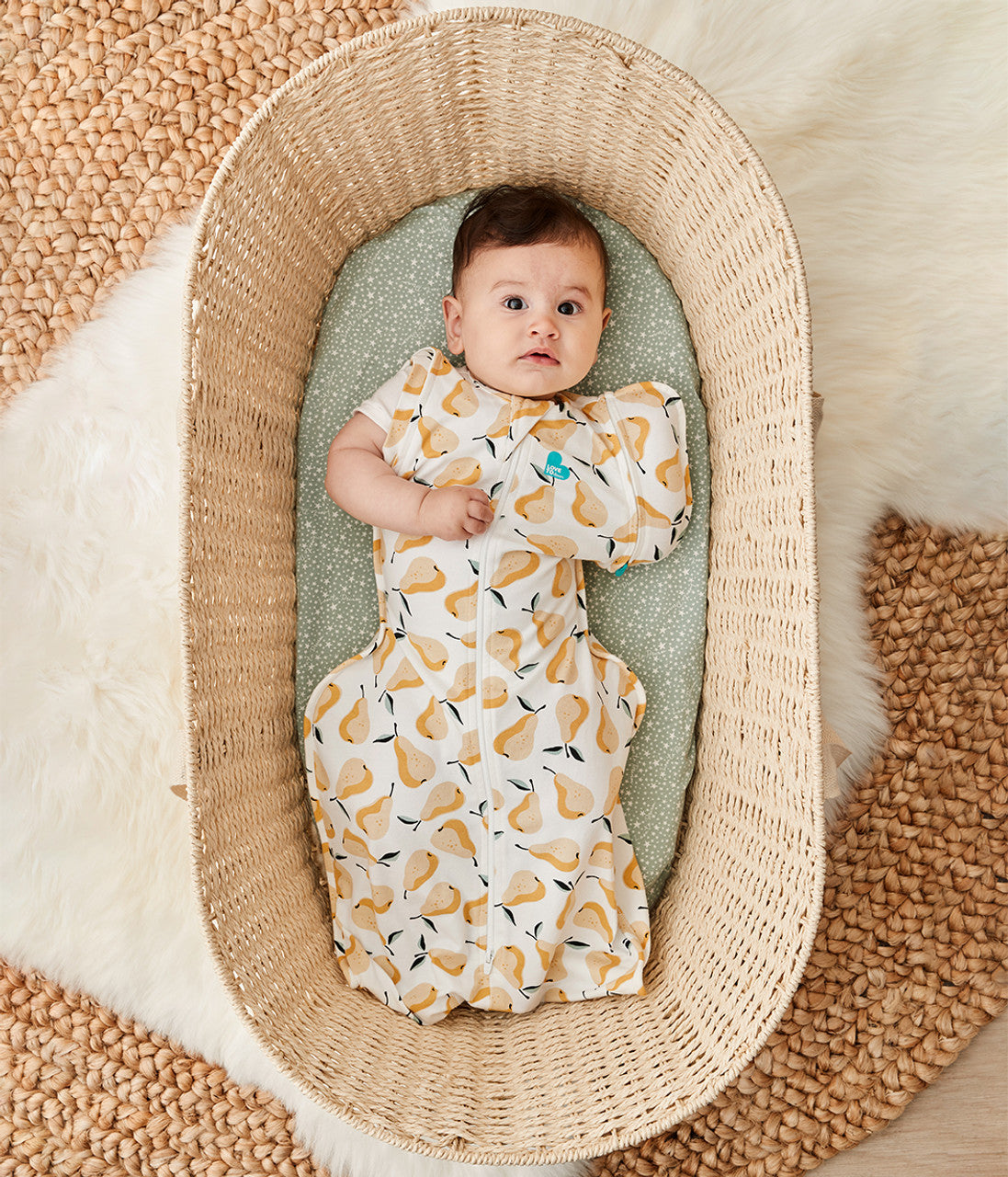 Swaddle Up™ Transition Bag Original 1.0 TOG Pear Print Ochre