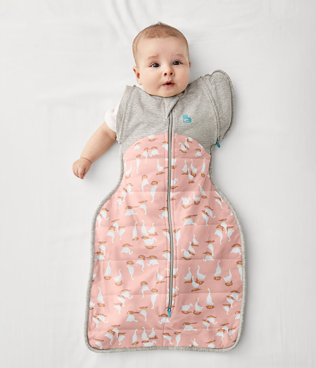 Swaddle Up™ Transition Bag 2.5 TOG (16-20°C) Pink Silly Goose Quilted Cotton