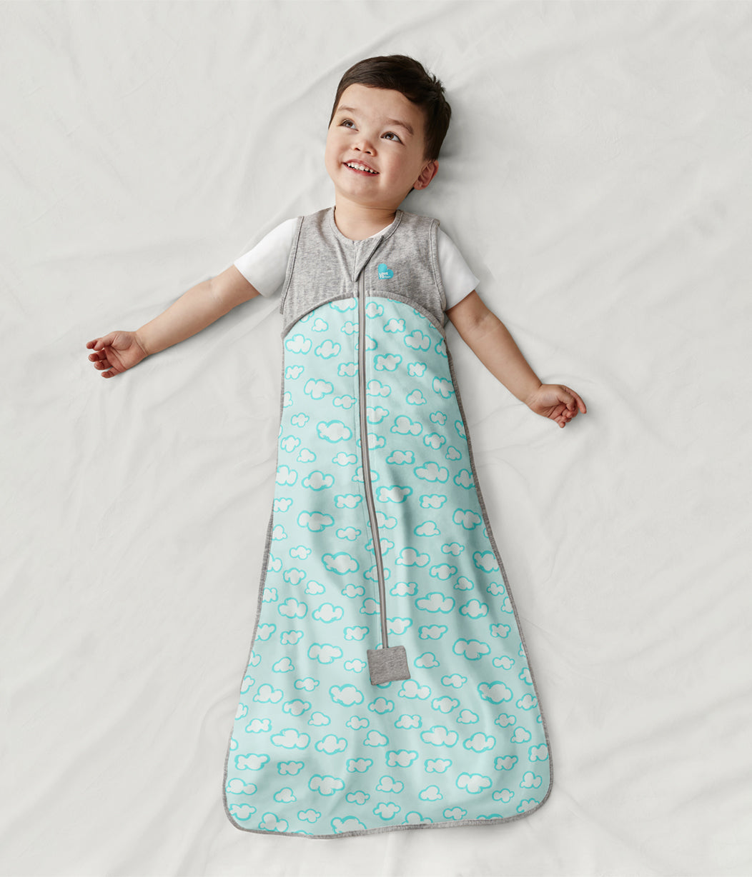 Sleep Bag 0.2 TOG (24-27°C) Turquoise Clouds Organic Cotton