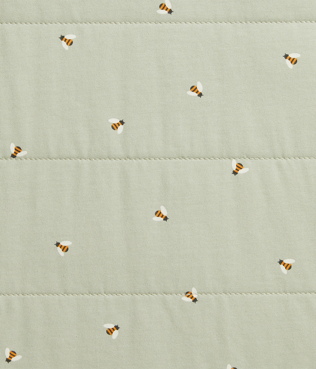 Sleep Bag Sleeveless 2.5 TOG Quilted Cotton Olive Bees