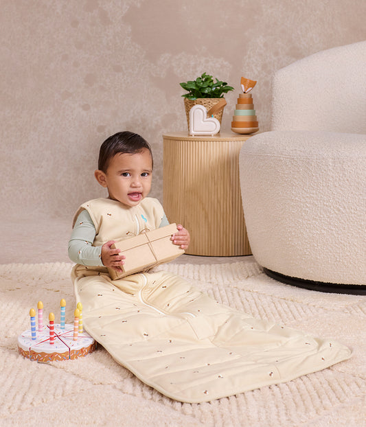 Sleep Bag Sleeveless 2.5 TOG Quilted Cotton Oatmeal Marl Bees