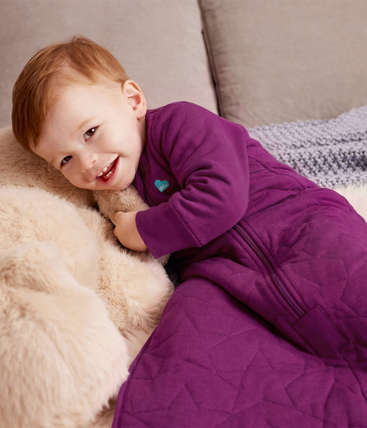 Sleep Bag Long Sleeve 2.5 TOG Quilted Cotton Plum Starturn Quilted