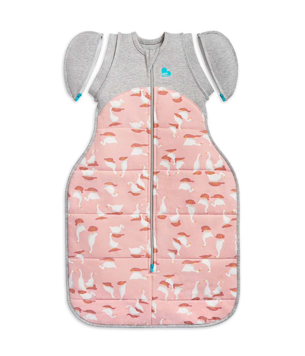 Swaddle Up™ Transition Bag 2.5 TOG (16-20°C) Pink Silly Goose Quilted Cotton