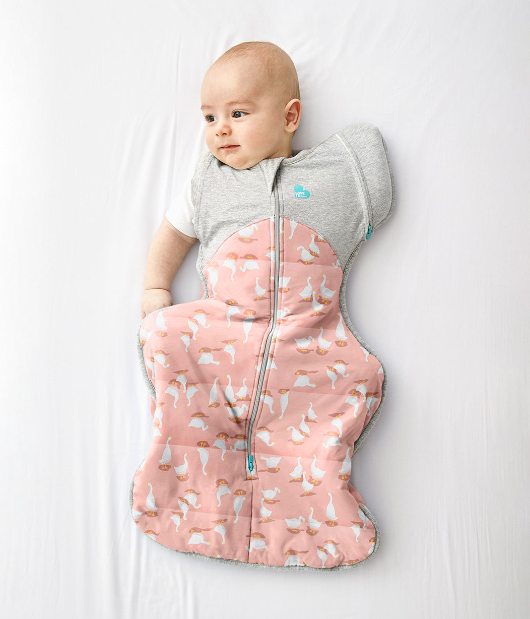 Swaddle Up™ Transition Bag 2.5 TOG (16-20°C) Pink Silly Goose Quilted Cotton