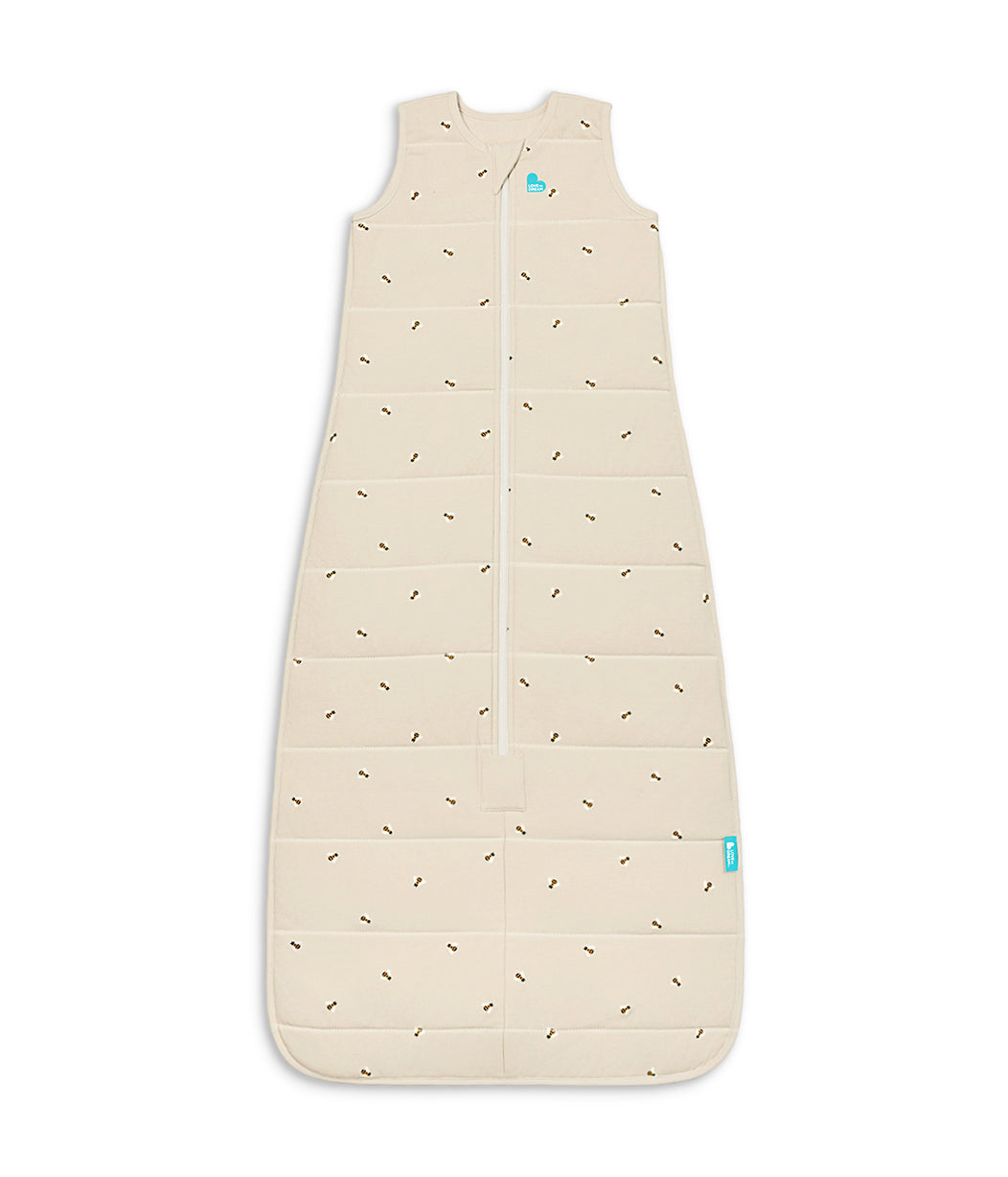 Sleep Bag Sleeveless 2.5 TOG Quilted Cotton Oatmeal Marl Bees