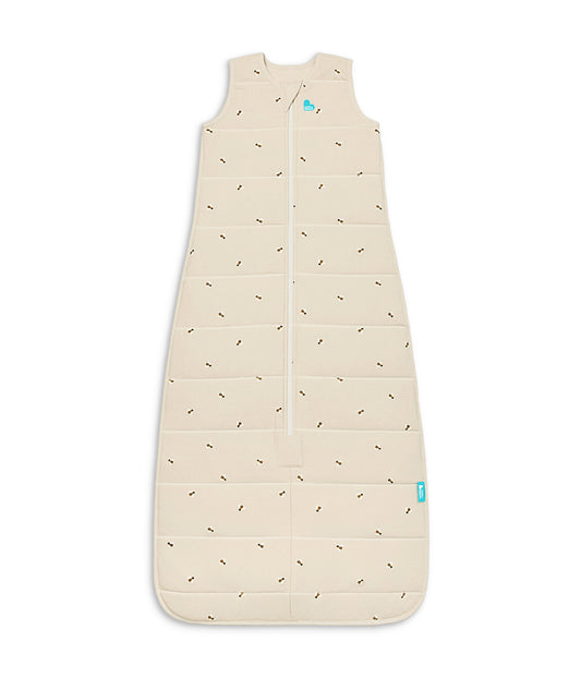 Sleep Bag Sleeveless 2.5 TOG Quilted Cotton Oatmeal Marl Bees