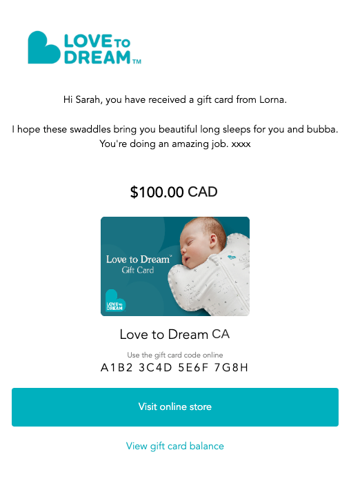 Love to Dream Gift Card