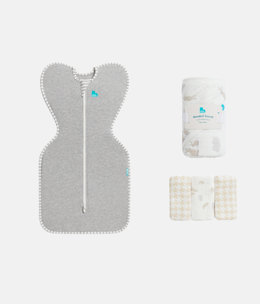 Newborn Gift Bundle | Swaddle Up, Towel, Wash Cloth | Grey