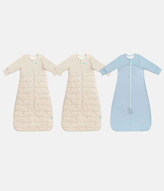 Sleep Bag Bundle | 3.5 | 1.0 TOG | Oatmeal | Powder Blue