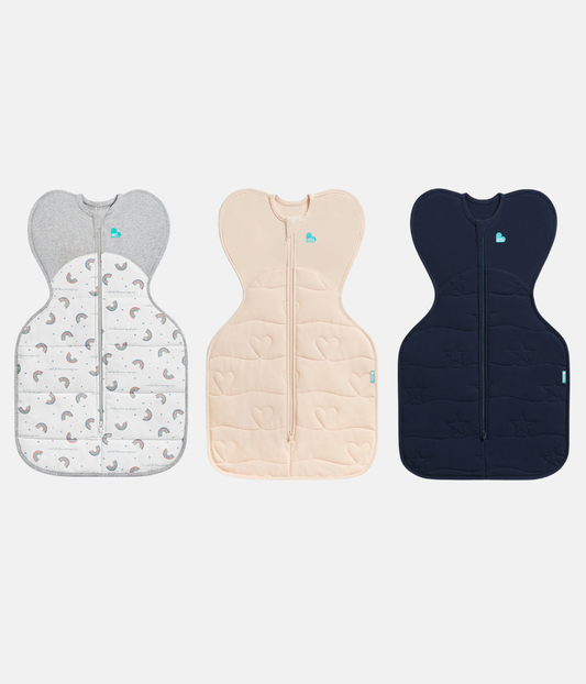 Swaddle Up Starter Bundle 2.5 | 3.5 TOG | White Rainbow Dream | Blush Heart | Navy Star