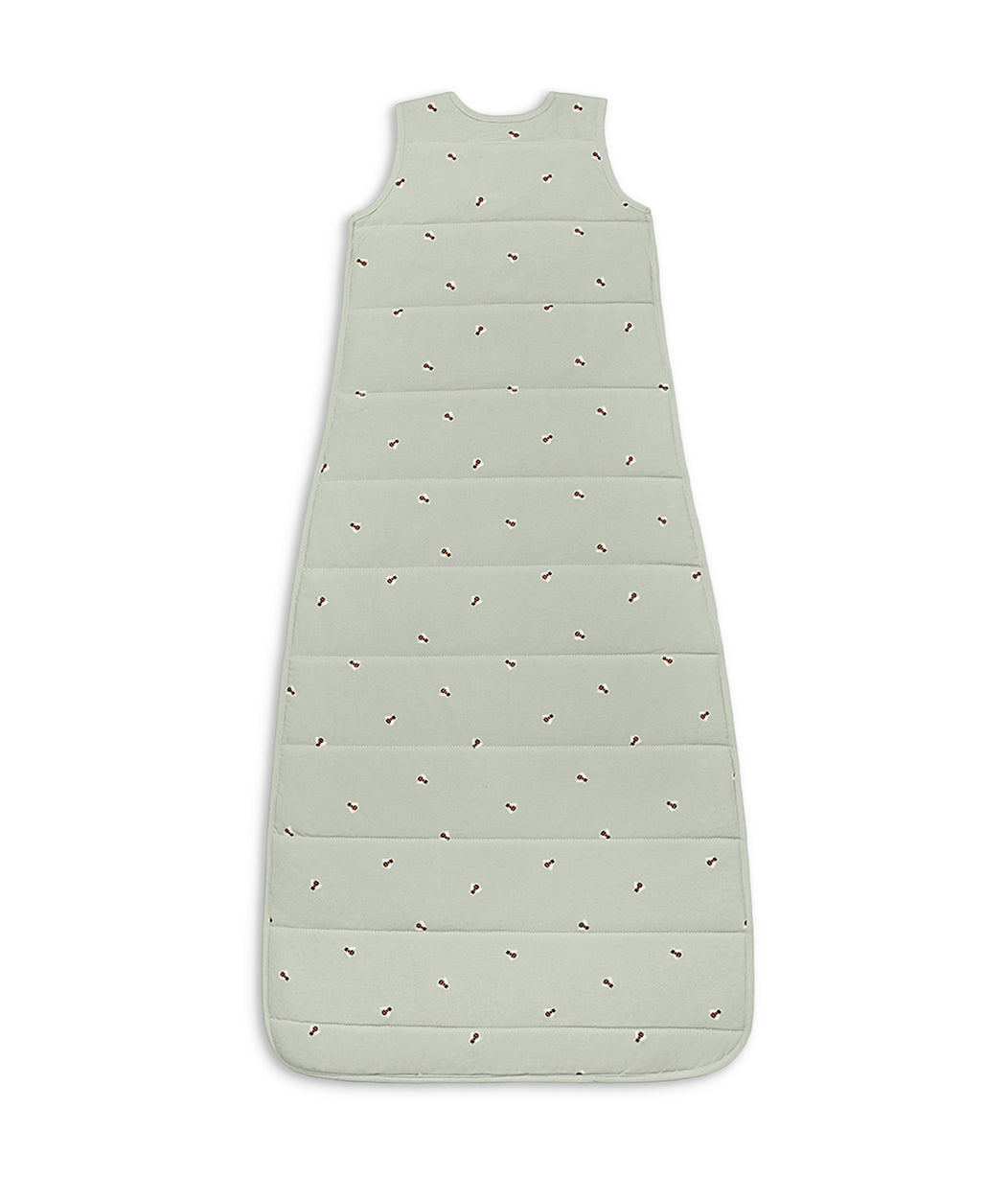Sleep Bag Sleeveless 2.5 TOG Quilted Cotton Olive Bees