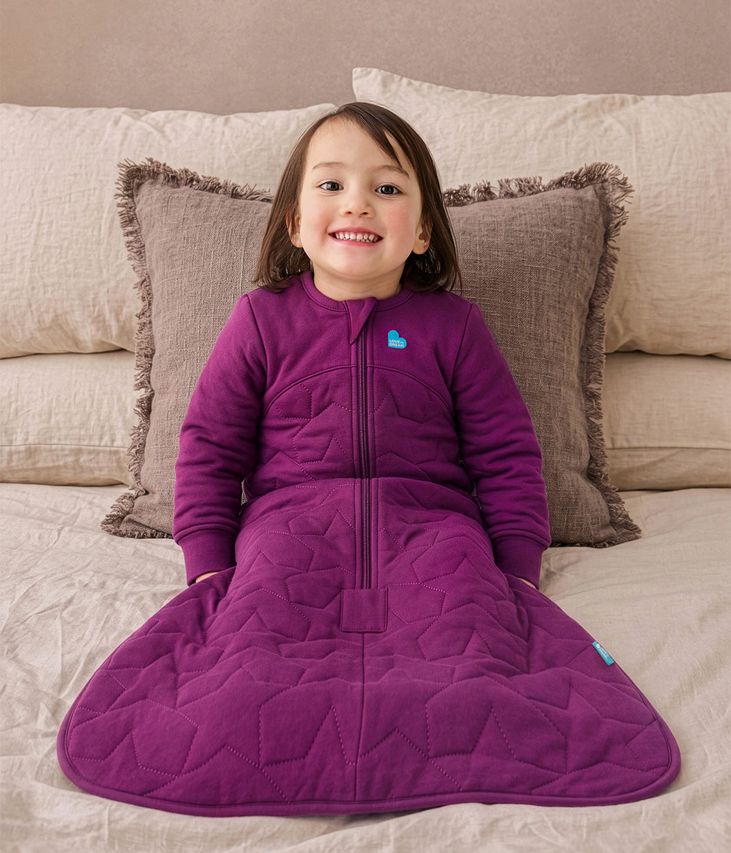 Sleep Bag Long Sleeve 2.5 TOG Quilted Cotton Plum Starturn Quilted
