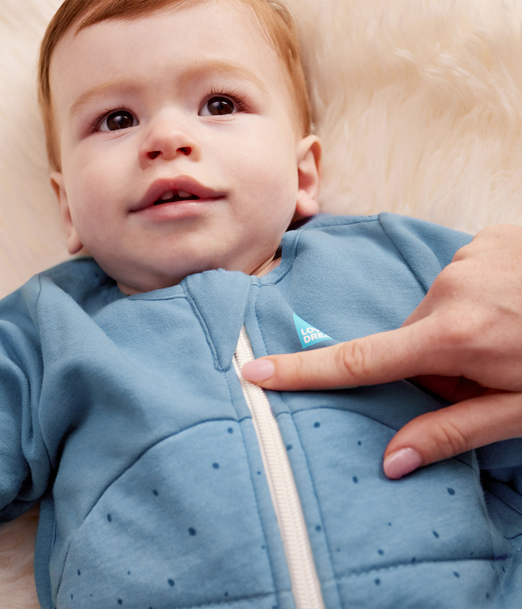 Sleep Bag Long Sleeve 2.5 TOG Cotton Storm Blue Pebbles