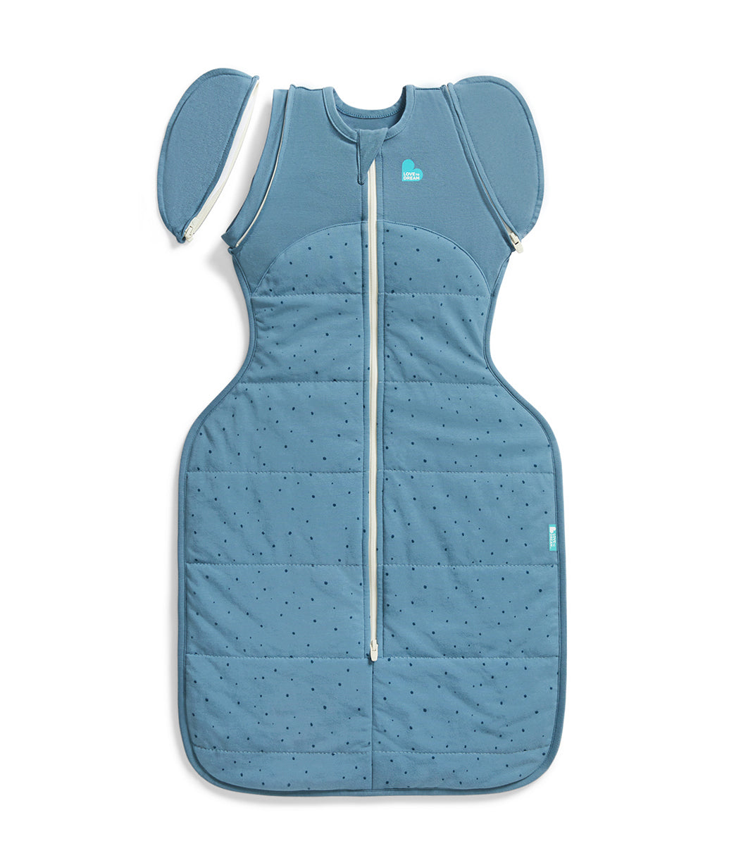 Swaddle Up™ 2-in-1 Transition Bag 2.5 TOG Cotton Storm Blue Pebbles
