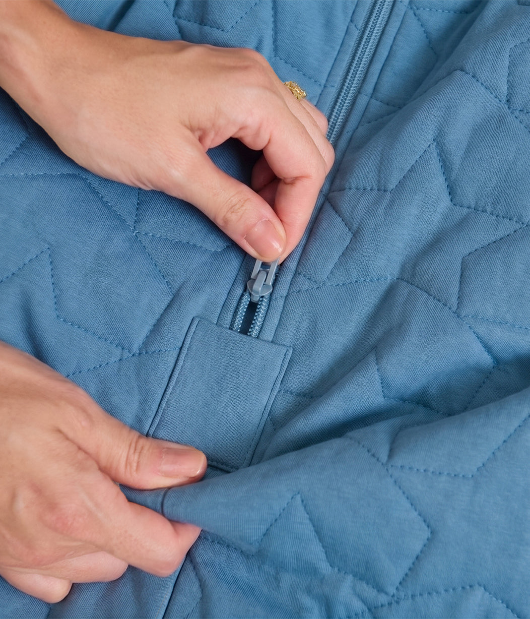 Sleep Bag Sleeveless 2.5 TOG Quilted Cotton Storm Blue Starturn Quilted