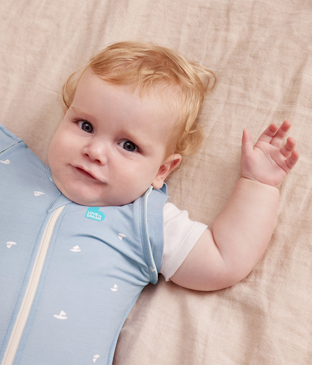 Swaddle Up™ Transition Bag 1.0 TOG Viscose from Bamboo Mist Blue Boats