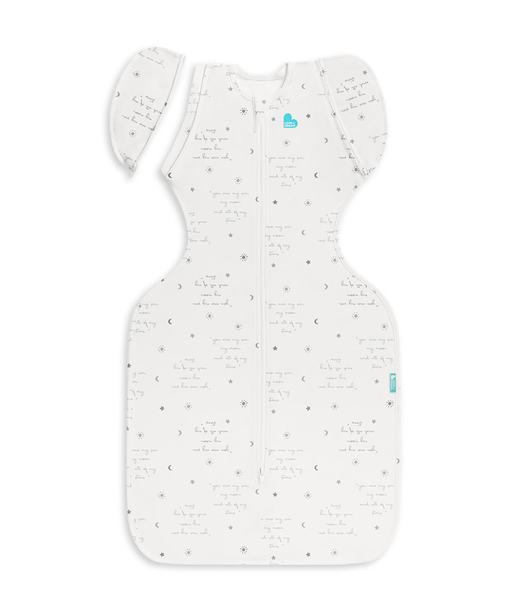 Swaddle Up™ 2-in-1 Transition Bag 0.2 TOG Cotton White You Are My