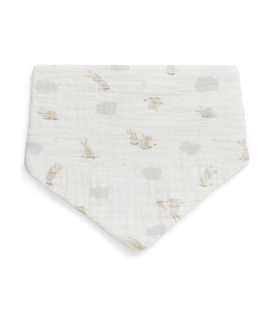 Bib 2 Pack Muslin White Mini Cloud Bunnies