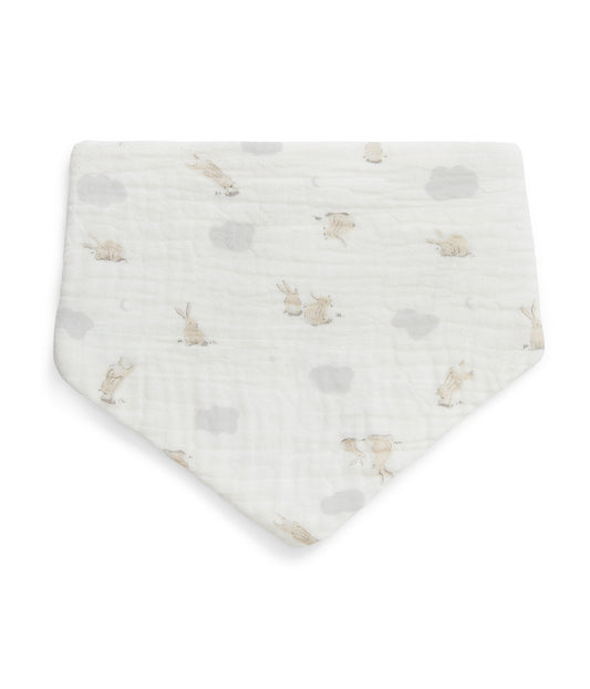 Bib 2 Pack Muslin White Mini Cloud Bunnies