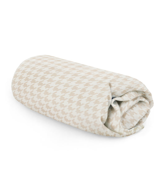 HushDry™ 2-in-1 Waterproof Fitted Crib Sheet Viscose from Bamboo Tan Houndstooth