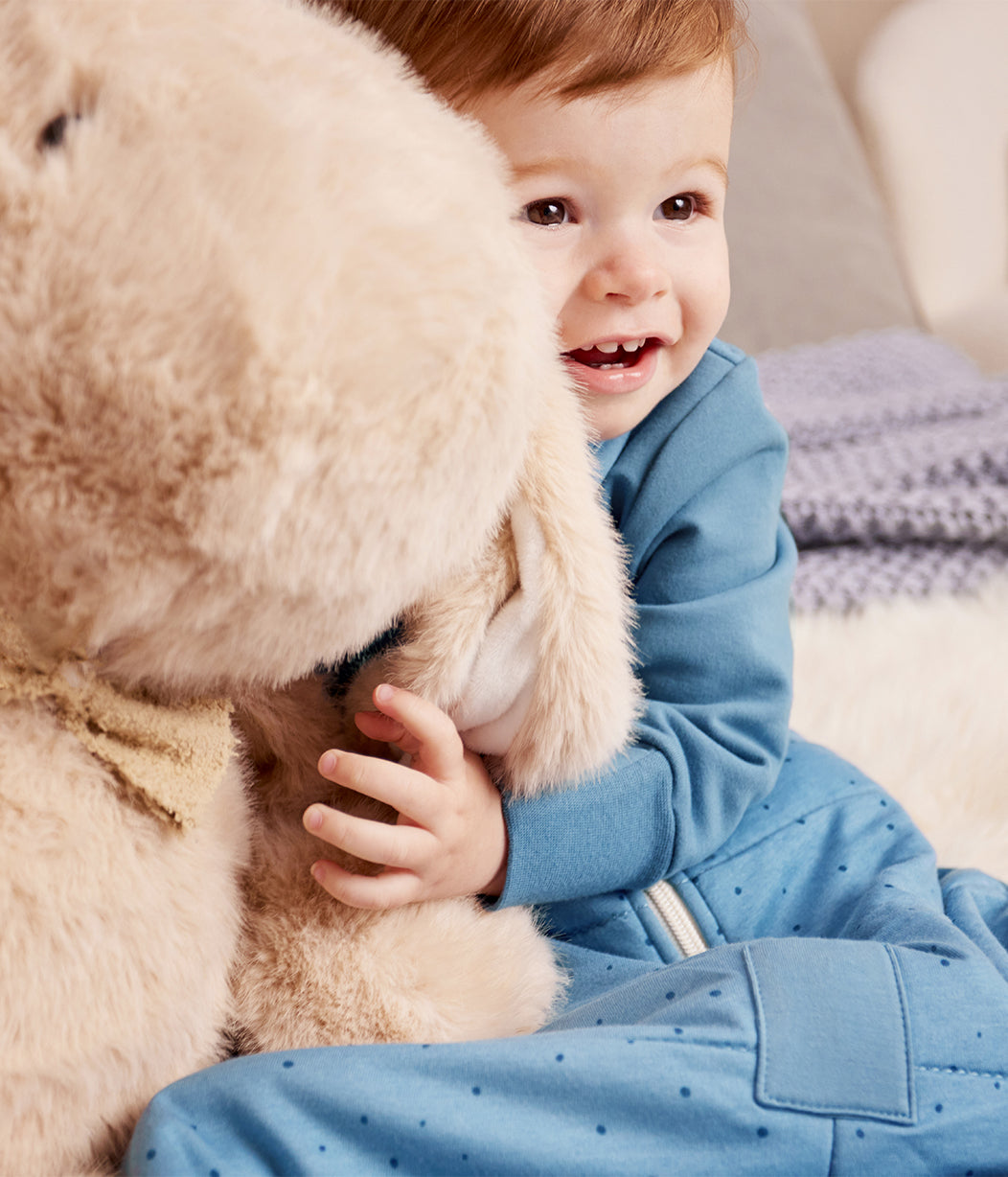 Sleep Bag Long Sleeve 2.5 TOG Cotton Storm Blue Pebbles