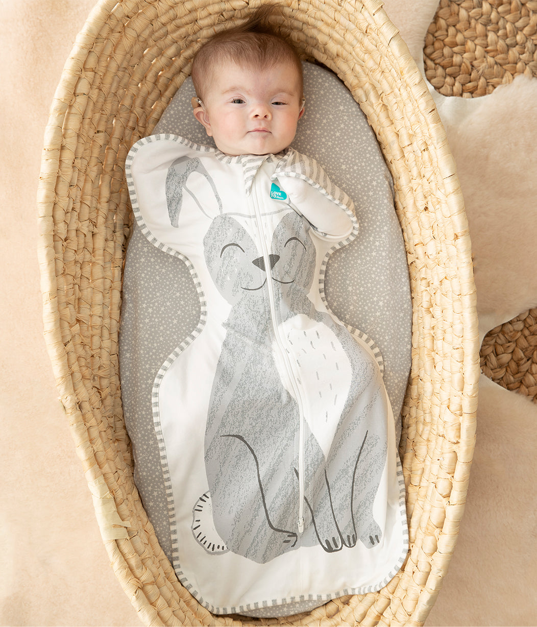 Swaddle Up™ Original 1.0 TOG Stevie The Bunny™ Grey