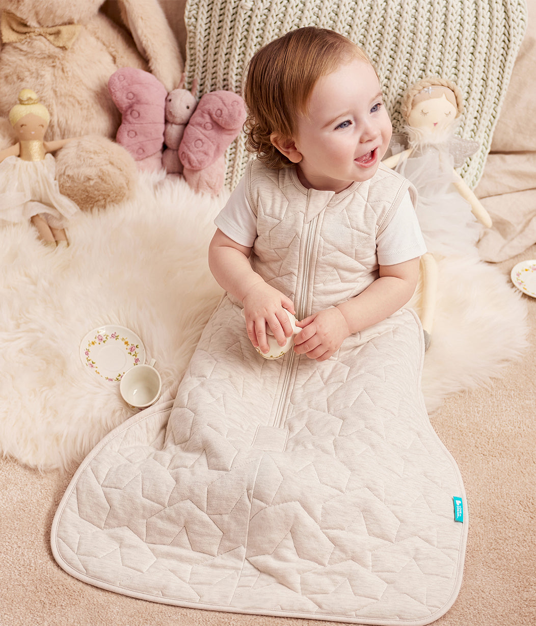 Sleep Bag Sleeveless 2.5 TOG Quilted Cotton Oatmeal Marl Starturn Quilted
