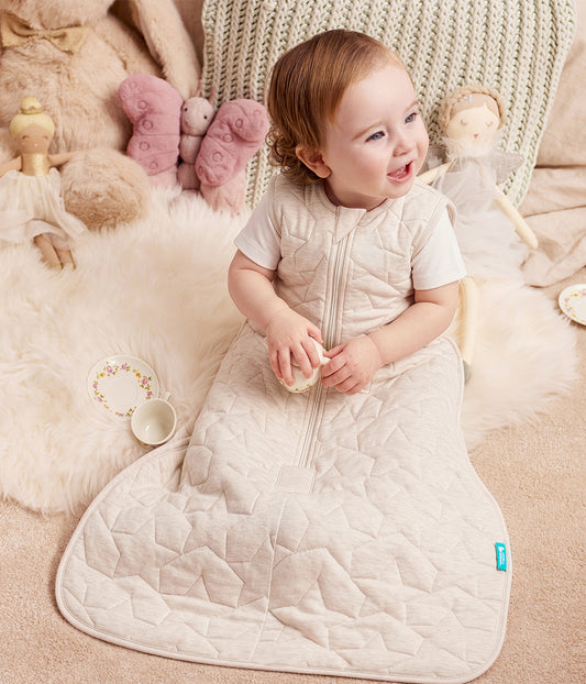 Sleep Bag Sleeveless 2.5 TOG Quilted Cotton Oatmeal Marl Starturn Quilted