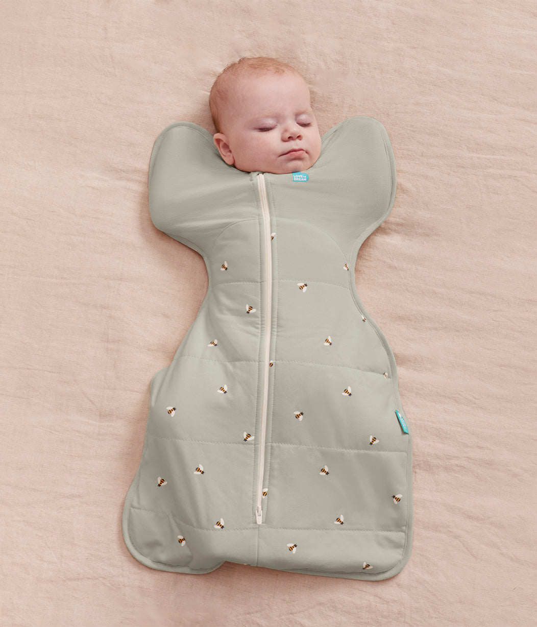 Swaddle Up™ 2.5 TOG Cotton Olive Bees