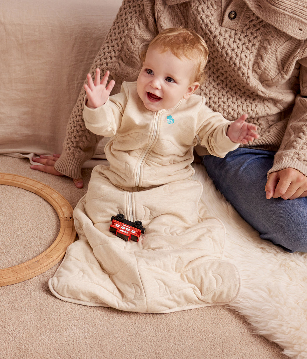 Sleep Bag Long Sleeve 3.5 TOG Cotton Oatmeal Moon Quilting