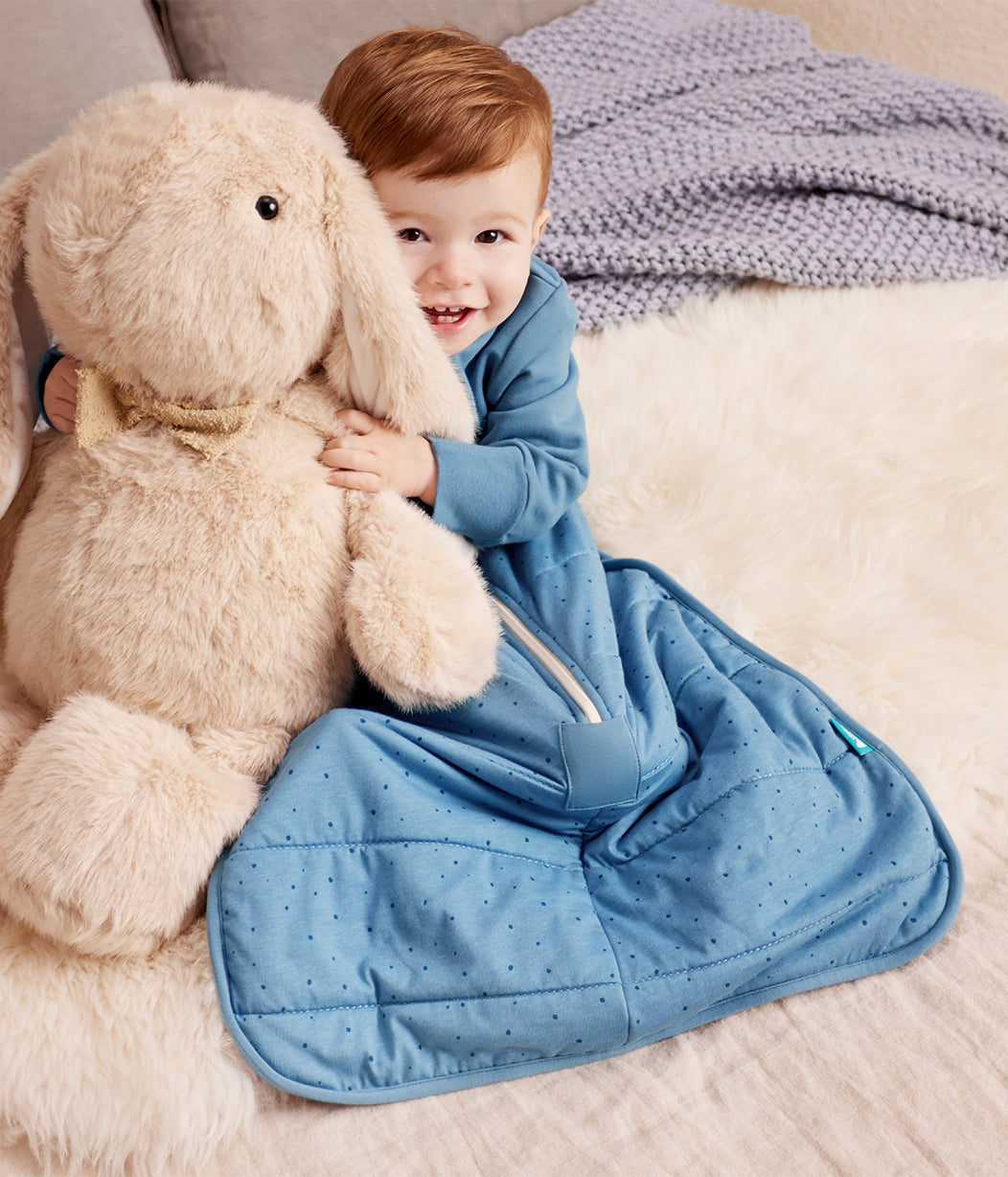 Sleep Bag Long Sleeve 2.5 TOG Cotton Storm Blue Pebbles