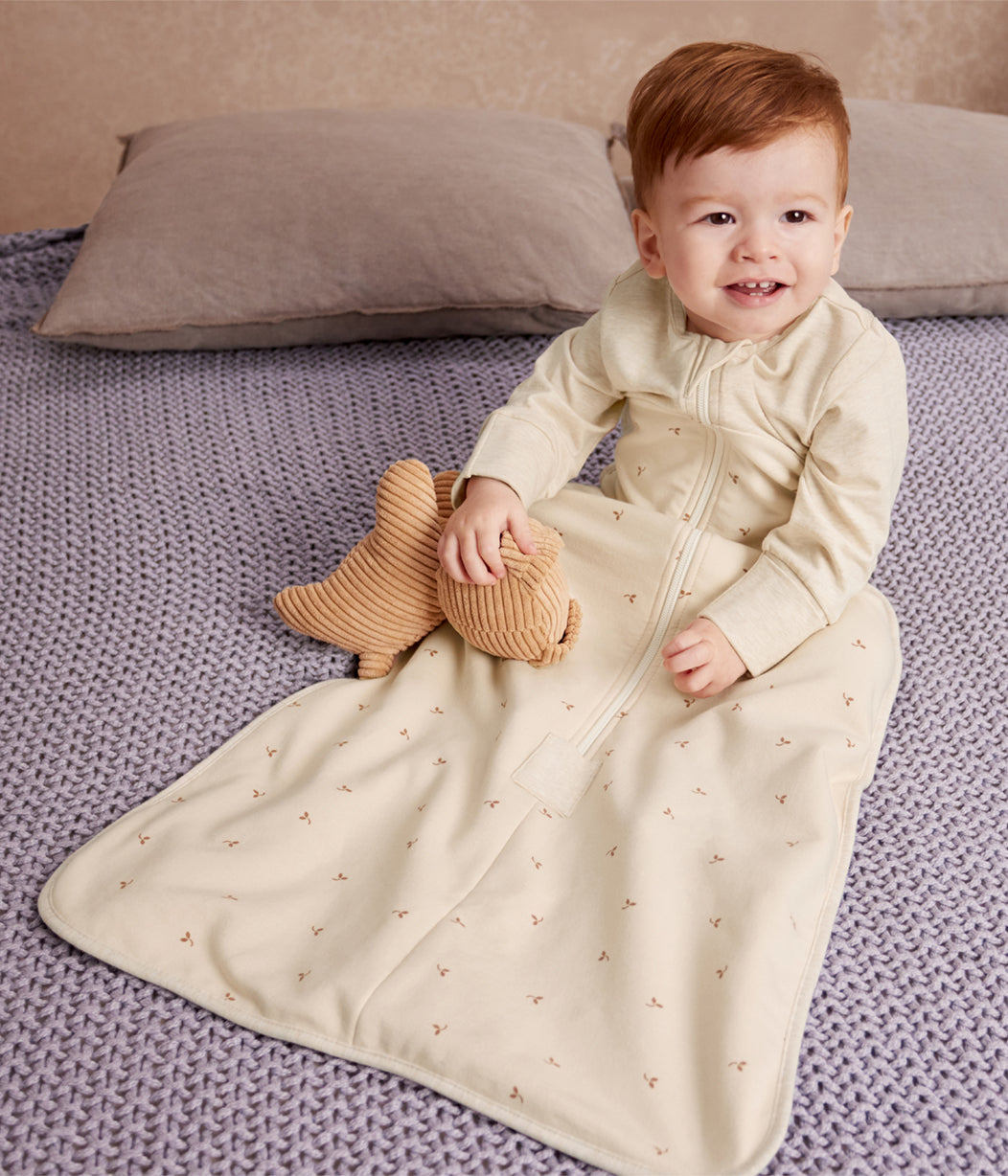 Sleep Bag Long Sleeve 1.5 TOG Cotton Oatmeal Twigs