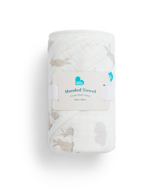 Baby Bath Bundle | Hooded Towel, Wash Cloth | Cloud Bunnies