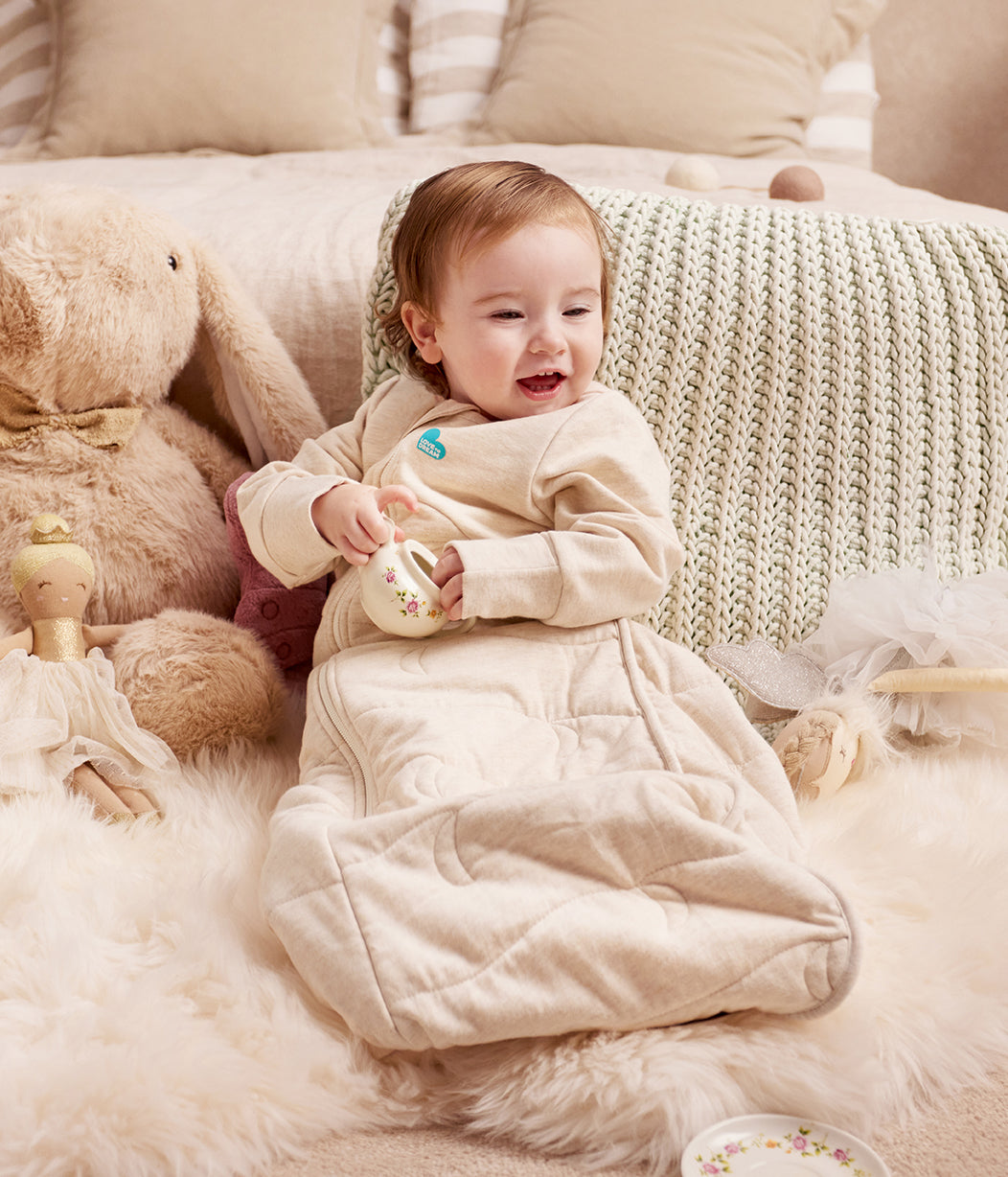 Sleep Bag Long Sleeve 3.5 TOG Cotton Oatmeal Moon Quilting