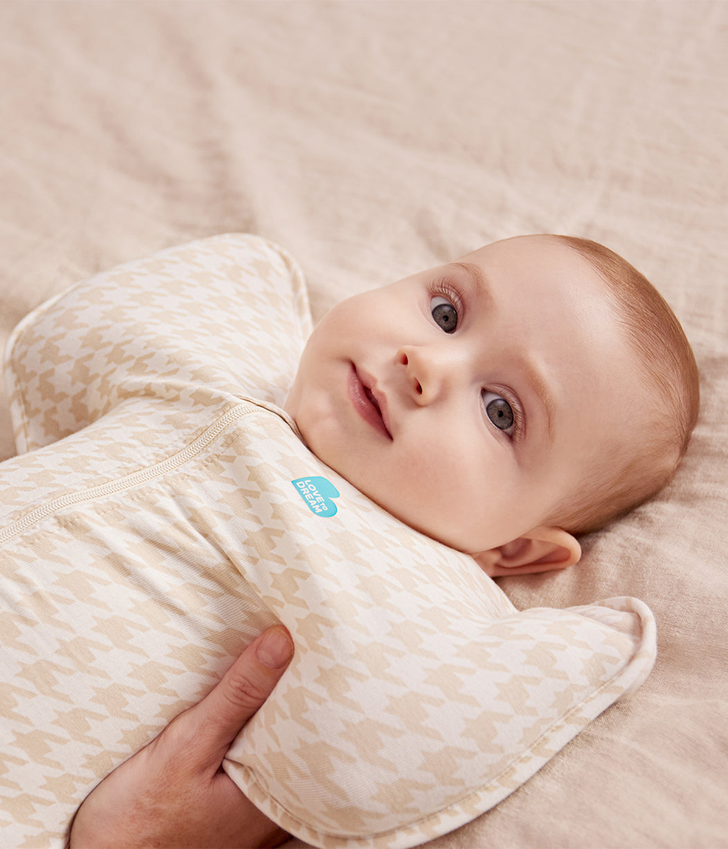 Swaddle Up™ 1.0 TOG Cotton Tan Houndstooth
