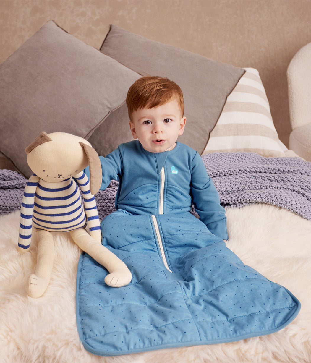 Sleep Bag Long Sleeve 2.5 TOG Cotton Storm Blue Pebbles