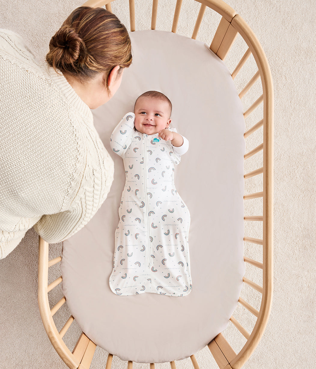 Swaddle Up™ Transition Bag 1.0 TOG Cotton White Rainbow Dream