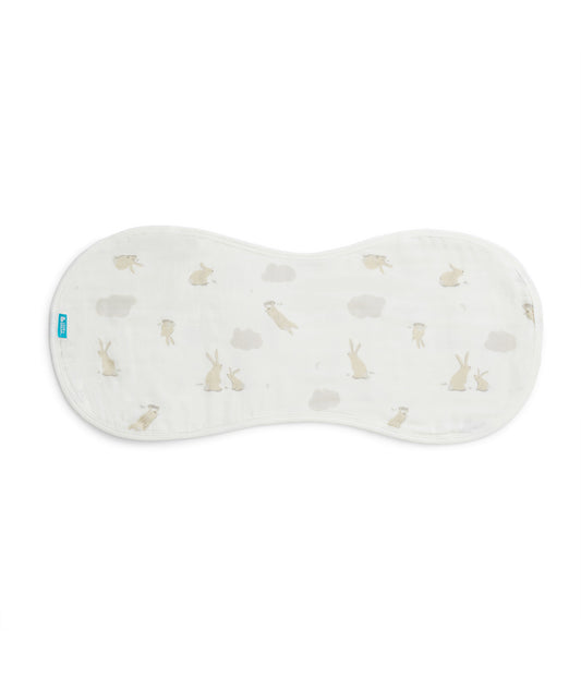 Burp Cloth 2 Pack Muslin White Cloud Bunnies