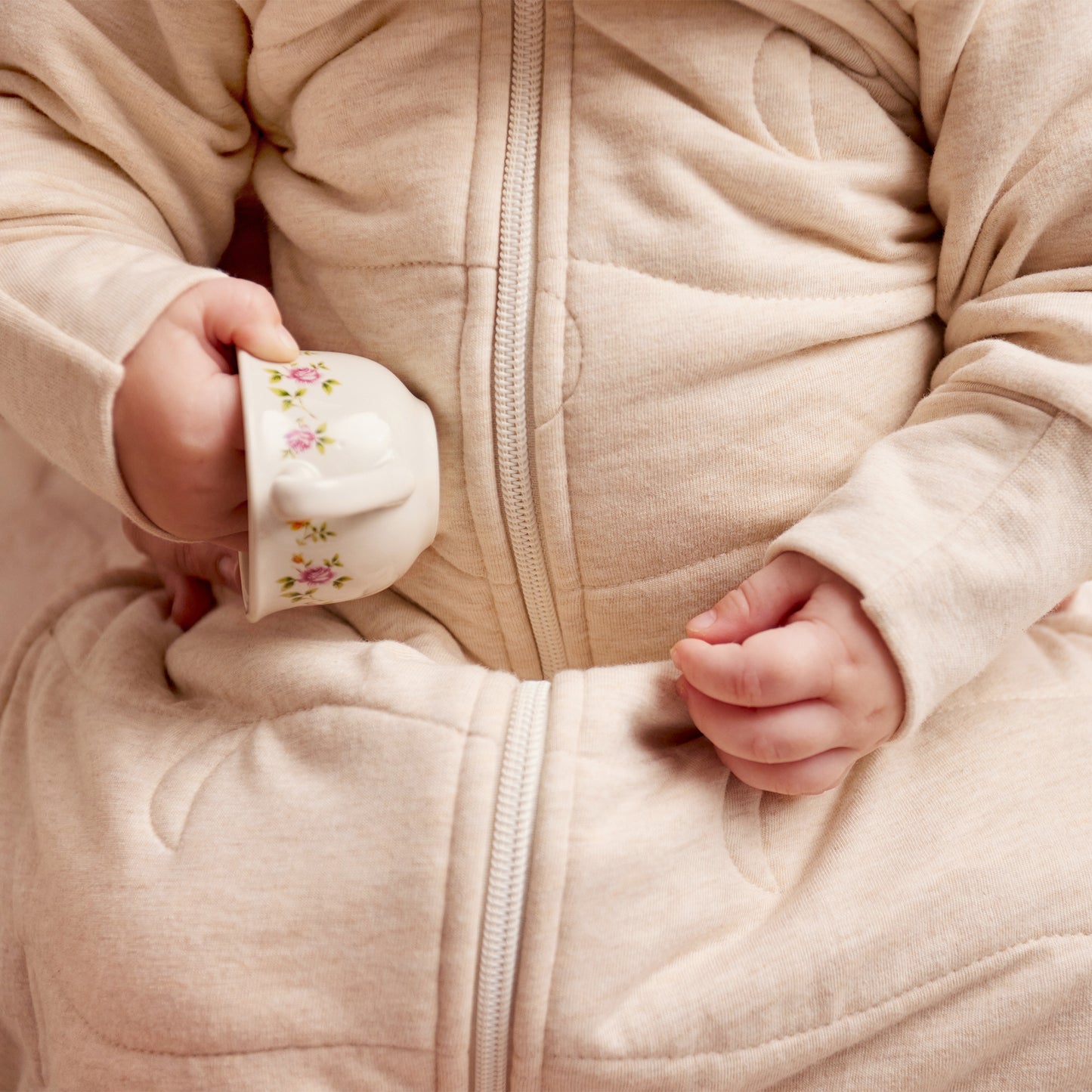 Sleep Bag Long Sleeve 3.5 TOG Cotton Oatmeal Moon Quilting