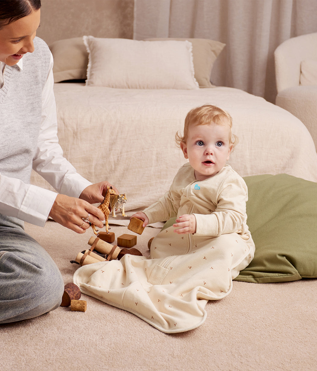 Sleep Bag Long Sleeve 1.5 TOG Cotton Oatmeal Twigs