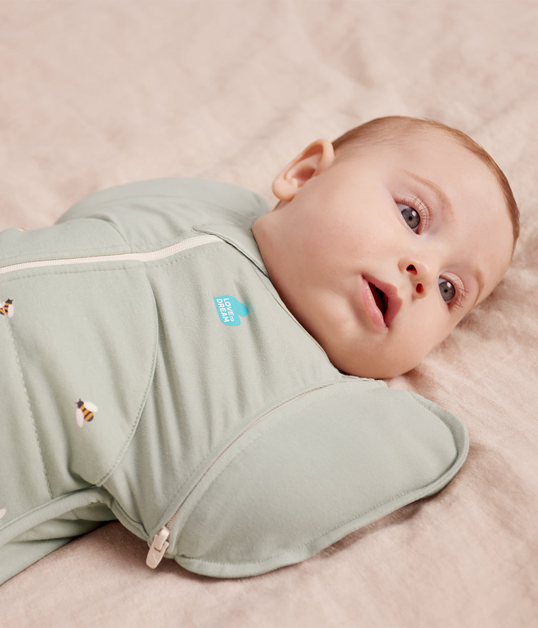 Swaddle Up™ Transition Bag 2.5 TOG Cotton Olive Bees
