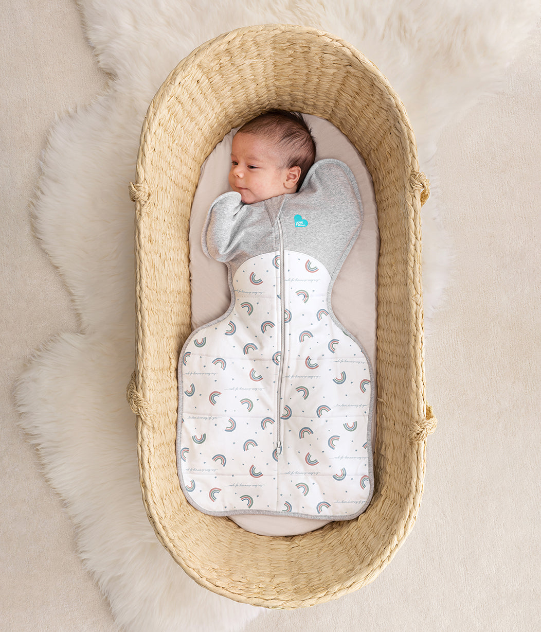 Swaddle Up™ 2.5 TOG Cotton White Rainbow Dream