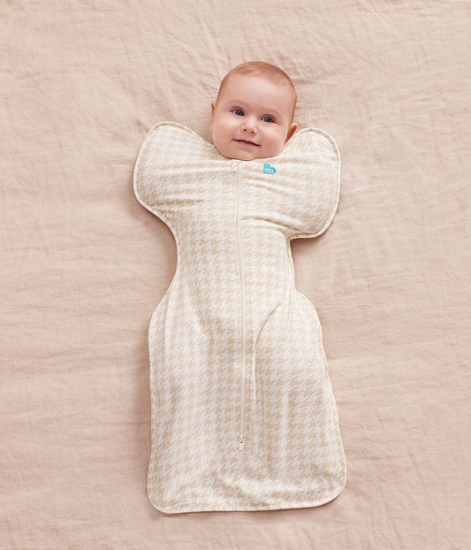 Swaddle Up™ 1.0 TOG Cotton Tan Houndstooth