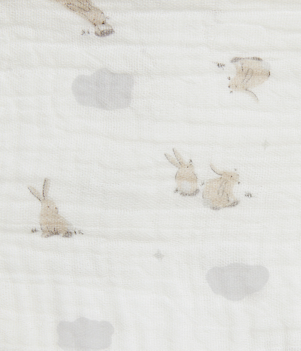 Bib 2 Pack Muslin White Mini Cloud Bunnies
