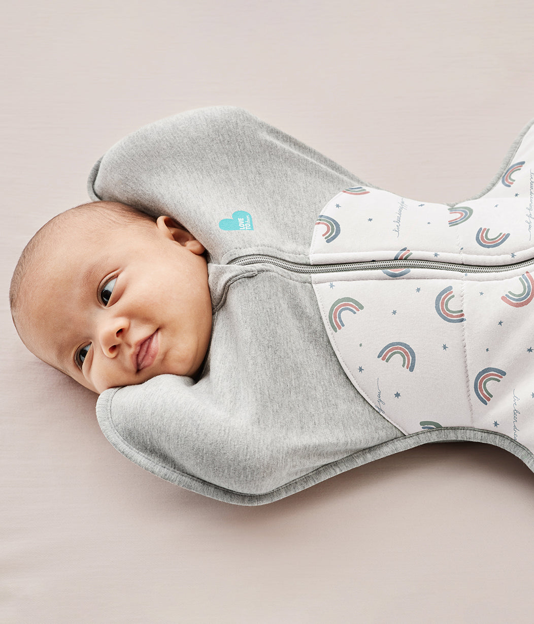 Swaddle Up™ 2.5 TOG Cotton White Rainbow Dream