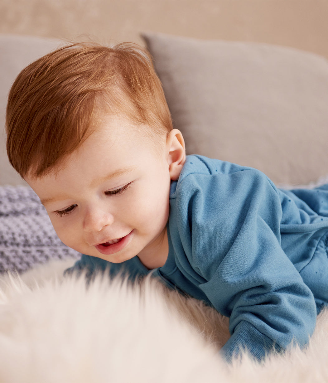 Sleep Bag Long Sleeve 2.5 TOG Cotton Storm Blue Pebbles