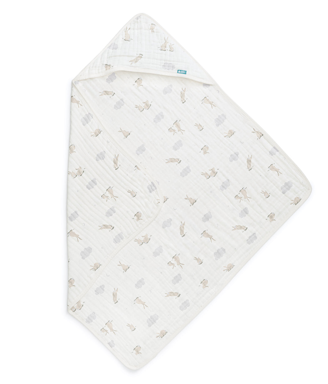 Baby Bath Bundle | Hooded Towel, Wash Cloth | Cloud Bunnies