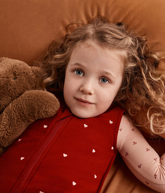 Sleep Bag Bundle | 1.5 TOG | Maroon Hearts | Buff Twinkle | Oatmeal