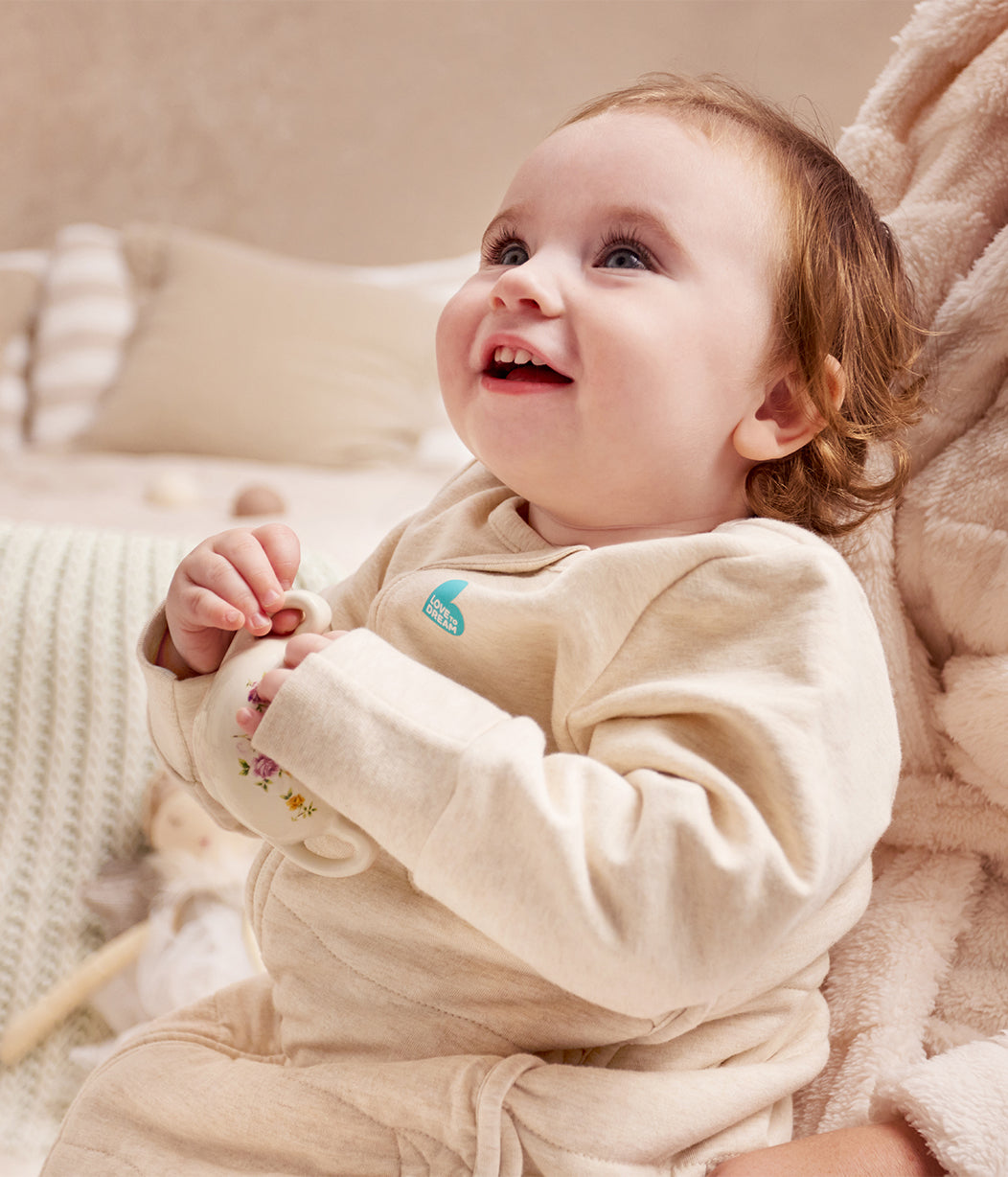 Sleep Bag Long Sleeve 3.5 TOG Cotton Oatmeal Moon Quilting